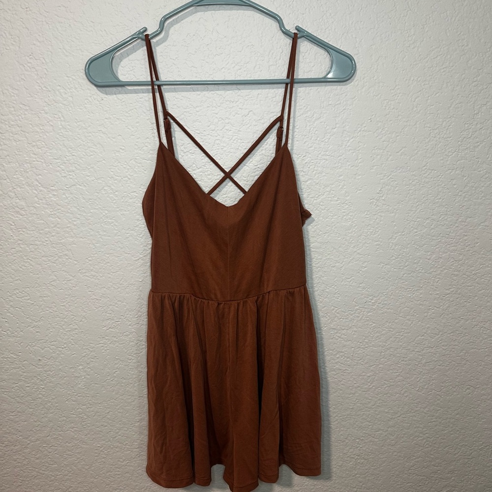 Rust Spaghetti Strap Romper by Lush